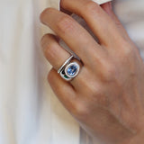 Top Notch Blue Sapphire Bombe Ring