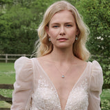 Semi- Precious Drops & Diamond Huggie Hoops