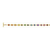 Bezel Set Rainbow Gemstone Bracelet