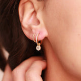 Diamond Huggie Hoops