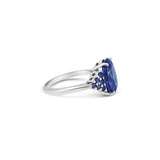 Oval Blue Sapphire Trefoil Ring