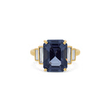 Art Deco Purple Spinel & Diamond Quintet Ring