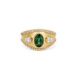 Green Tourmaline & Diamond Cocktail Ring