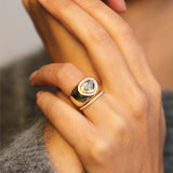 Top Notch Mint Sapphire Bombe Ring