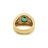 Green Tourmaline & Tanzanite Etruscan Ring