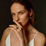 Tsavorite & Diamond Target Ring