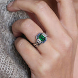Tsavorite, Sapphire & Diamond Target Ring