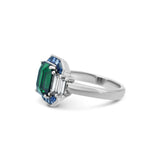 Tsavorite, Sapphire & Diamond Target Ring