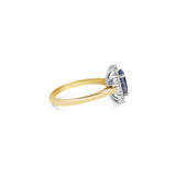Cornflower Blue Sapphire And Diamond Cluster Ring