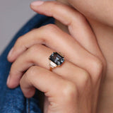 Art Deco Purple Spinel & Diamond Quintet Ring