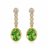 Mint Tsavorite and Diamond Drop Earrings