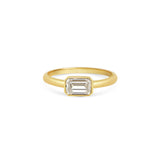 Emerald Cut Ribbon Set Solitaire