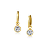 Ribbon Set Diamond Drops & Gold Huggie Hoops