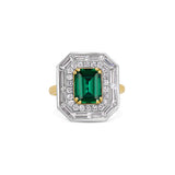 Tsavorite & Diamond Target Ring