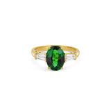 Tsavorite And Diamond Trilogy Ring