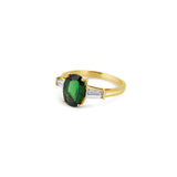 Tsavorite And Diamond Trilogy Ring
