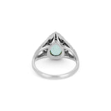 Pear Tsavorite & Diamond Halo Ring