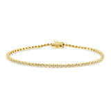 Yellow Gold Ribbon Set Diamond Tennis Bracelet