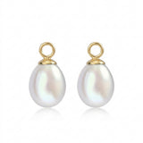 Freshwater Pearl Drops & Gold Huggie Hoop Earrings