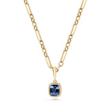 Blue Sapphire Double Bezel Pendant