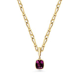 Cushion Cut Rhodolite Garnet Pendant
