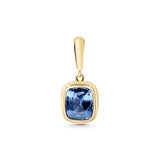 Blue Sapphire Double Bezel Pendant