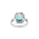 Emerald & Diamond Octagonal Halo Ring