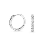 Honeycomb Diamond Huggie Hoops