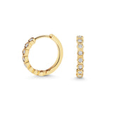 Honeycomb Diamond Huggie Hoops