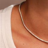 Claw Set Diamond Tennis Necklace