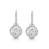 White Topaz Drops & Diamond Huggie Hoops