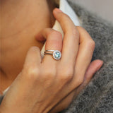 One-Of-A-Kind Blue Diamond Daisy Ring