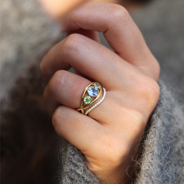 Signature Crossover Round Cocktail Ring