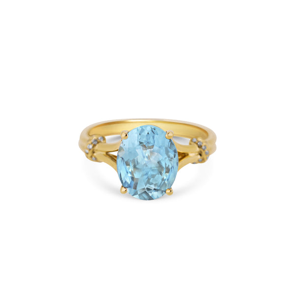 Blue Aquamarine Cocktail Ring