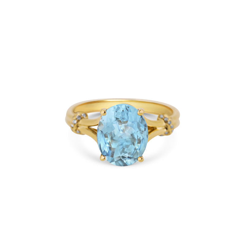 Blue Aquamarine Cocktail Ring