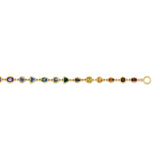 Bezel Set Rainbow Gemstone Bracelet