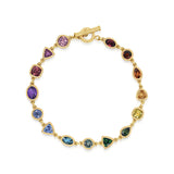Bezel Set Rainbow Gemstone Bracelet