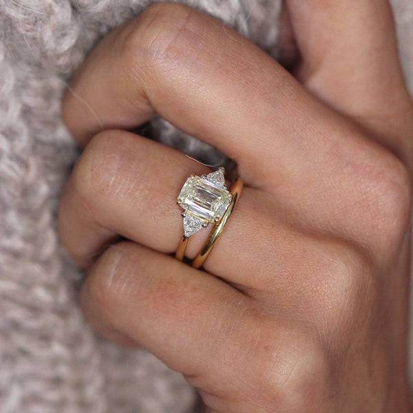 One-Of-A-Kind Crisscut Yellow Diamond & Trillions Ring