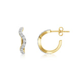 Diamond Wiggle Hoop Earrings