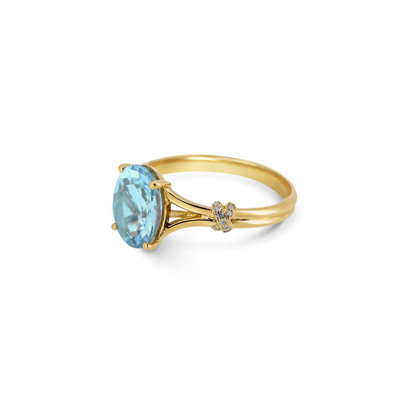 Blue Aquamarine Cocktail Ring