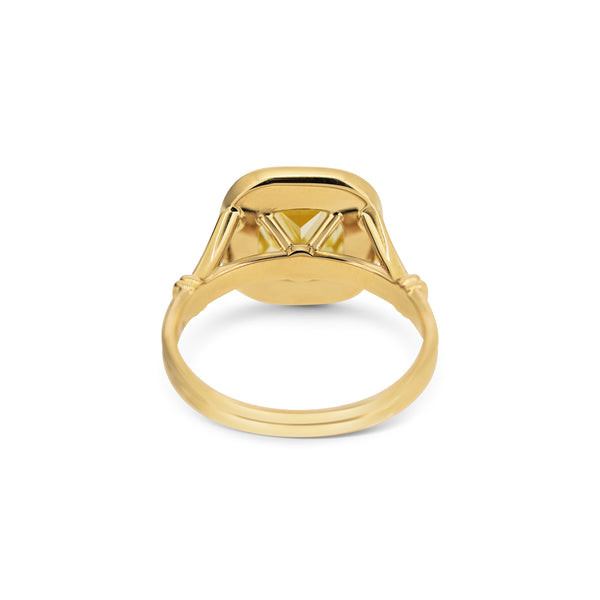 Yellow Diamond and Halo Ring