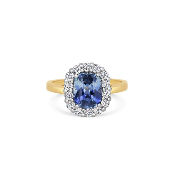 One-Of-A-Kind Bi-colour Sapphire & Diamond Cluster Ring