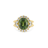 The Green Sapphire Multi-cut Diamond Cluster