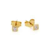 Mini Carre Ribbon Set Diamond Studs