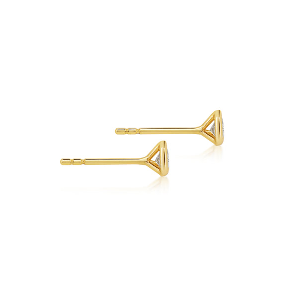 Mini Heart Ribbon Set Diamond Studs