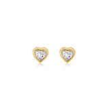 Mini Heart Ribbon Set Diamond Studs