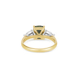 Teal Sapphire And Diamond Trilogy Ring