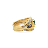 Green Tourmaline & Tanzanite Etruscan Ring