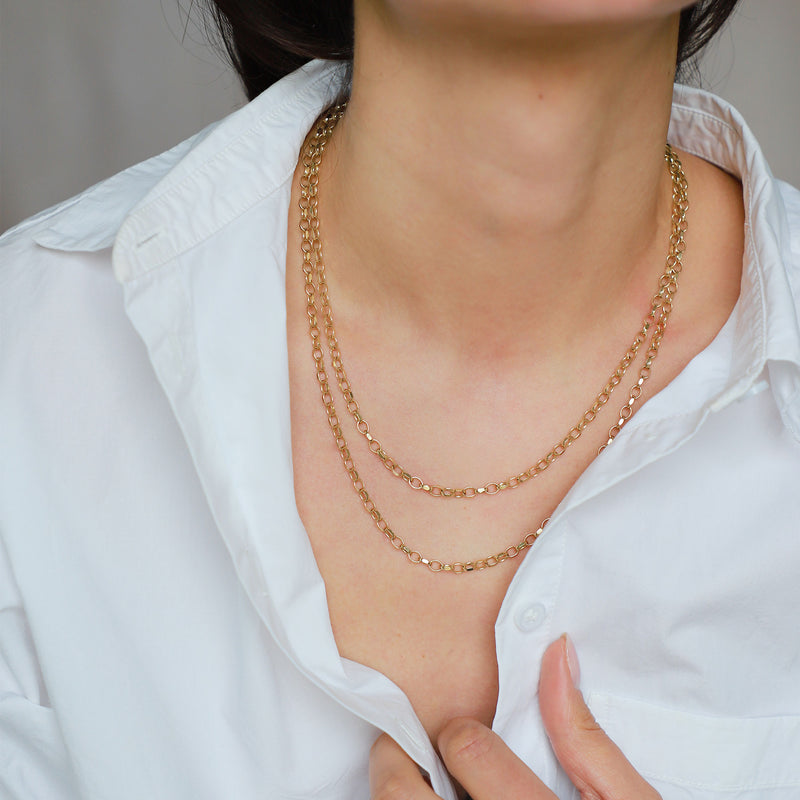 Oval Belcher Chain Necklaces Sophie Breitmeyer