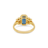 Cornflower Blue Sapphire and Baguette Diamond Ring